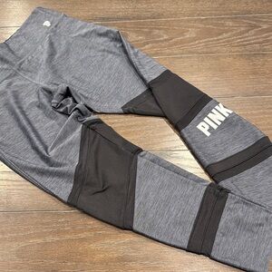 PINK Victoria's Secret Gray and Black Colorblock Leggings